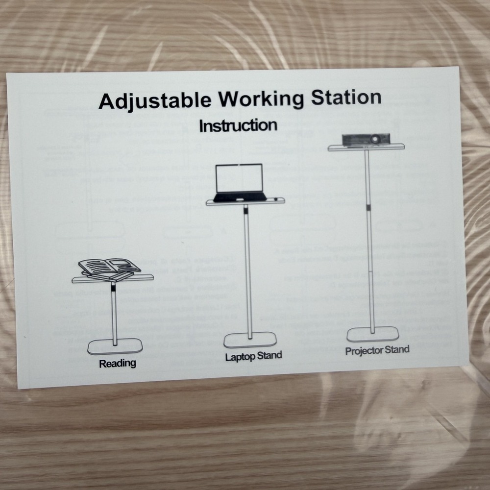 Adjustable Laptop Projector‎ Side Table 40in Beige Reading Stand Office Modern